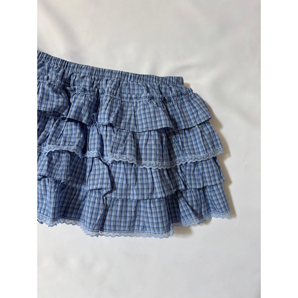 Aritzia Sunday Best NWT Theo Poplin Skort Size Small Blue Ruffles - Picture 12 of 13